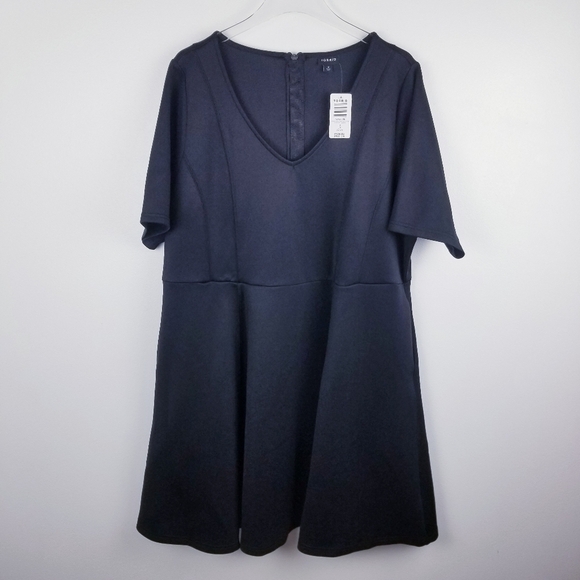 Torrid Fluted Fit & Flare Mini Dress Scuba Black NWT - Picture 5 of 13